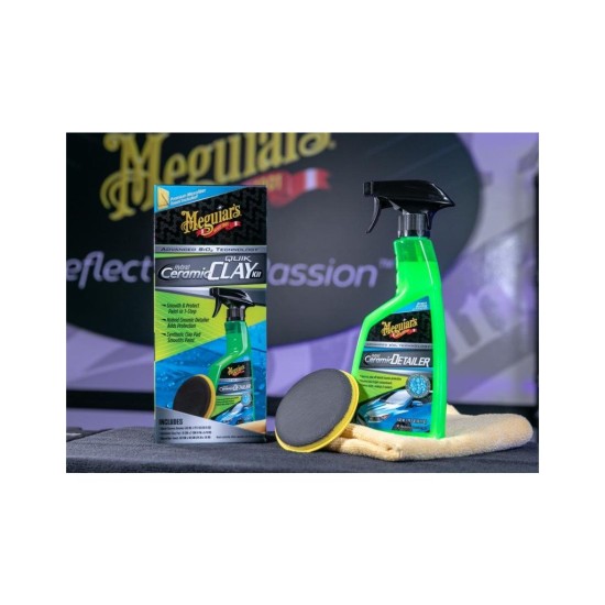 Meguiar's Hybrid Ceramic Quik Clay Kit - sada pro dekontaminaci laku s hybridním keramickým lubrikantem