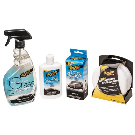 MEGUIARS Perfect Clarity Glass Care Kit - čistič, leštění, tekuté stěrače (sada) MEGUIARS Perfect Clarity Glass Care Kit - čistič, leštění, tekuté stěrače (sada)