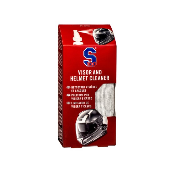 S100 čistič hledí s mikrovláknovou utěrkou - Visor & Helmet Cleaner 100 ml