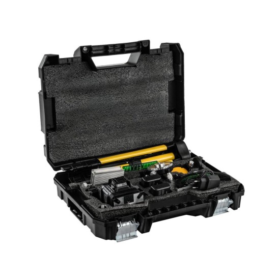 Křížový laser 4D 360°, samonivelační, zelený (SET se stativem) – POWERMAT