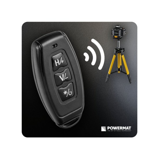 Křížový laser 4D 360°, samonivelační, zelený (SET se stativem) – POWERMAT