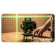 Křížový laser 4D 360°, samonivelační, zelený (SET se stativem) – POWERMAT