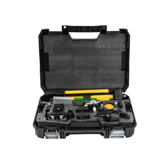 Křížový laser 4D 360°, samonivelační, zelený (SET se stativem) – POWERMAT