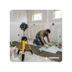 Křížový laser 4D 360°, samonivelační, zelený (SET se stativem) – POWERMAT