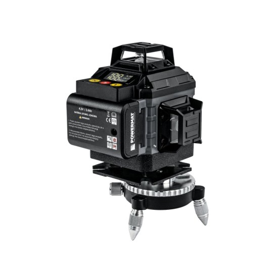 Křížový laser 4D 360°, samonivelační, zelený (SET se stativem) – POWERMAT