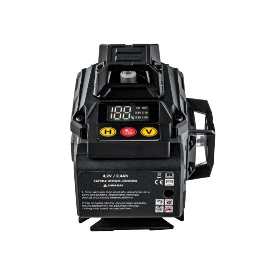 Křížový laser 4D 360°, samonivelační, zelený (SET se stativem) – POWERMAT