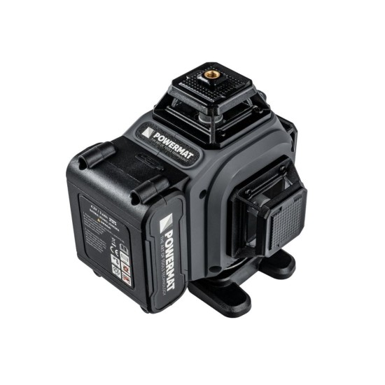 Křížový laser 4D 360°, samonivelační, zelený – POWERMAT