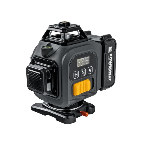 Křížový laser 4D 360°, samonivelační, zelený – POWERMAT