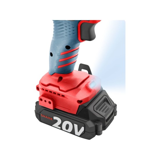 Aku šroubovák SHARE20V, BRUSHLESS, 2 Ah – EXTOL PREMIUM