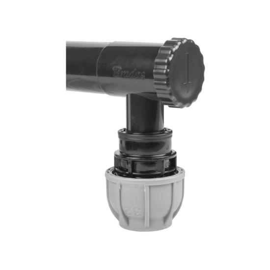 Sběrač dešťové vody 80 mm s ventilem 1", grafit – BRADAS