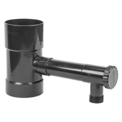 Sběrač dešťové vody 80 mm s ventilem 1", grafit – BRADAS