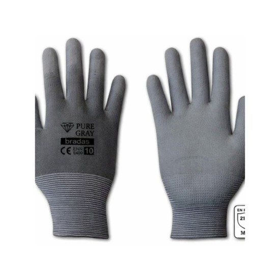 Pracovní rukavice PURE GRAY 10" – BRADAS