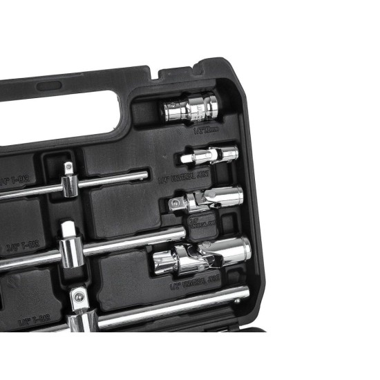 Prodlužovací nástavce a T–trháky 1/4", 3/8", 1/2", CrV, sada 25 ks - GEKO