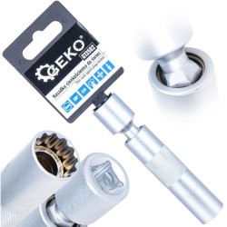 Nástrčná hlavice na svíčky, tenkostěnná s kloubem 14 mm 3/8" CrV – GEKO