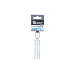 Nástrčná hlavice na svíčky, tenkostěnná s kloubem 16 mm 3/8" CrV – GEKO