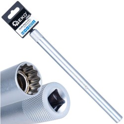 Nástrčná hlavice na svíčky 14 mm 3/8", délka 250 mm, CrV – GEKO