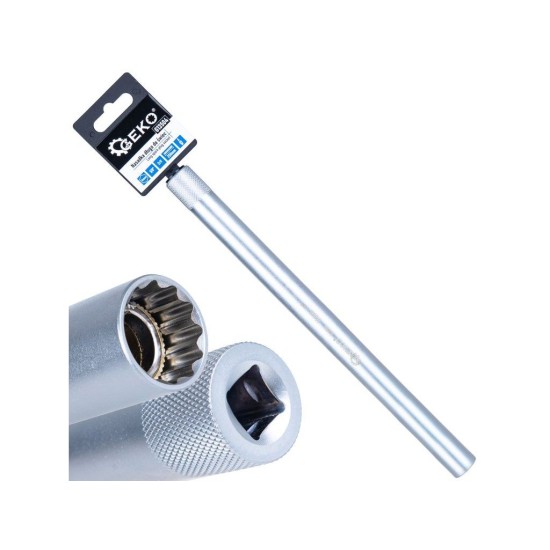 Nástrčná hlavice na svíčky 14 mm 3/8", délka 250 mm, CrV – GEKO