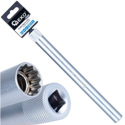 Nástrčná hlavice na svíčky 16 mm 3/8", délka 250 mm, CrV – GEKO