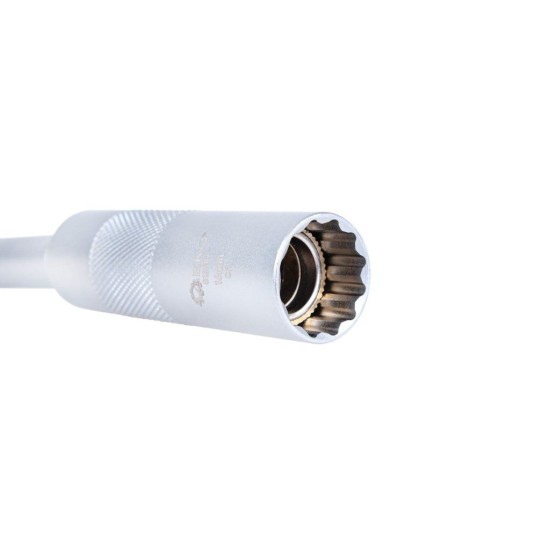 Nástrčná hlavice na svíčky s kloubem 16 mm 3/8", délka 310 mm, CrV – GEKO