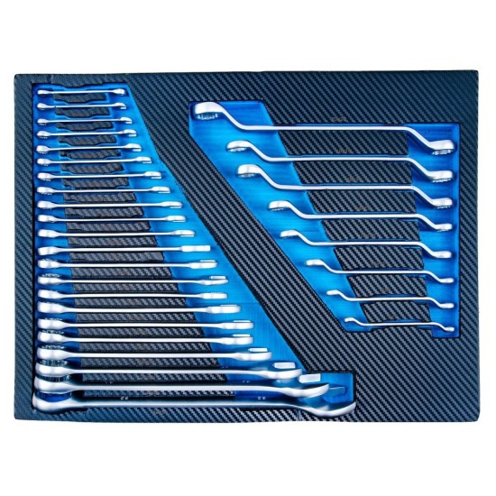 Dílenský vozík, 12 zásuvek, dřevěná deska, sada nářadí 501 ks – GEKO