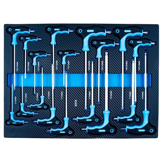 Dílenský vozík, 12 zásuvek, dřevěná deska, sada nářadí 501 ks – GEKO