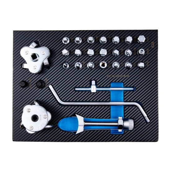 Dílenský vozík, 12 zásuvek, dřevěná deska, sada nářadí 501 ks – GEKO