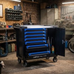 Dílenský vozík, 7 zásuvek + skříňka, sada nářadí 407 ks – GEKO Dílenský vozík, 7 zásuvek + skříňka, sada nářadí 407 ks – GEKO