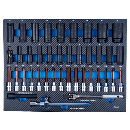 Dílenský vozík, 7 zásuvek + skříňka, sada nářadí 407 ks – GEKO