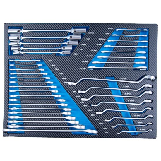 Dílenský vozík, 7 zásuvek + skříňka, sada nářadí 407 ks – GEKO