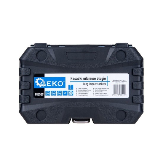 Nástrčné rázové prodloužené hlavice na ALU disky 1/2", 17, 19, 21 mm – GEKO