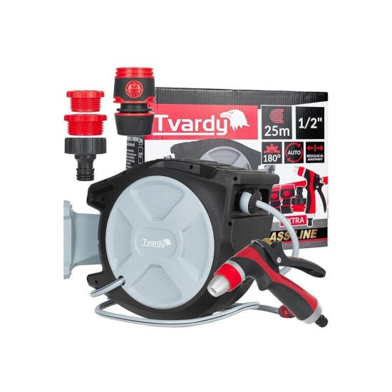 Automatický naviják s hadicí 1/2" 25 m BRASS-LINE – TVARDY