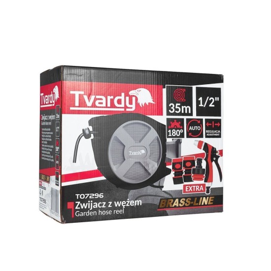 Automatický naviják s hadicí 1/2" 35 m BRASS-LINE – TVARDY