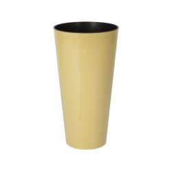 Květináč Tubus Slim Shine 64 l, bílá káva