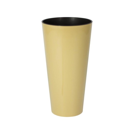 Květináč Tubus Slim Shine 64 l, bílá káva