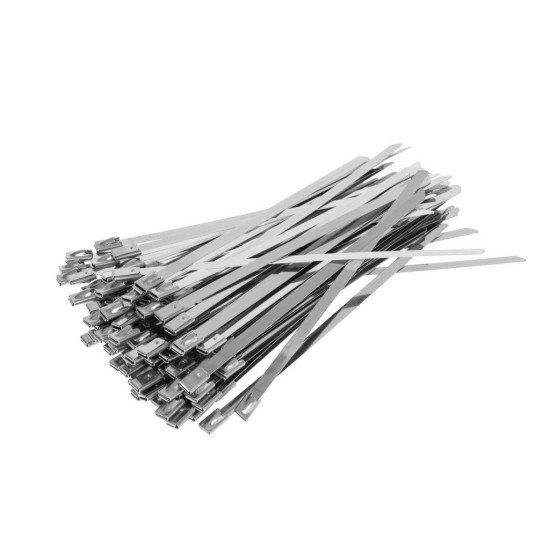 Stahovací pásky nerezové 4,6 mm, 100 ks – GEKO (Délka: 450 mm) Stahovací pásky nerezové 4,6 mm, 100 ks – GEKO (Délka: 450 mm)