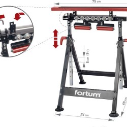 Multifunkční koza 4v1 s podavači, nosnost 200 kg, výška 83–127 cm – FORTUM Multifunkční koza 4v1 s podavači, nosnost 200 kg, výška 83–127 cm – FORTUM