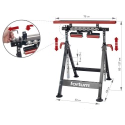 Multifunkční koza 4v1 s podavači, nosnost 200 kg, výška 83–127 cm – FORTUM Multifunkční koza 4v1 s podavači, nosnost 200 kg, výška 83–127 cm – FORTUM