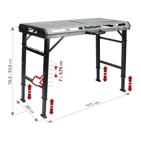 Skládací svařovací stůl 107x53 cm – FORTUM