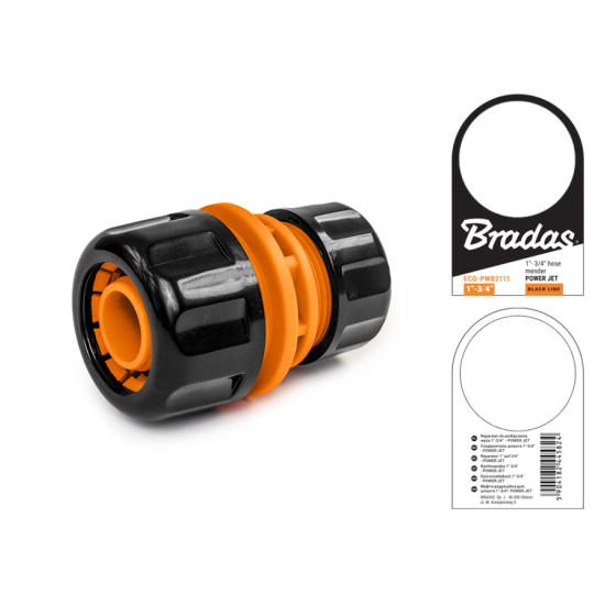 Redukce na hadici 1" na 3/4" BLACK LINE BRADAS Redukce na hadici 1" na 3/4" BLACK LINE BRADAS