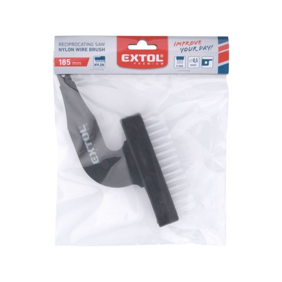 Nylonový kartáč do pily ocasky 4řadý 185×95×25 mm EXTOL PREMIUM Nylonový kartáč do pily ocasky 4řadý 185×95×25 mm EXTOL PREMIUM