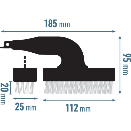 Nylonový kartáč do pily ocasky 4řadý 185×95×25 mm EXTOL PREMIUM Nylonový kartáč do pily ocasky 4řadý 185×95×25 mm EXTOL PREMIUM