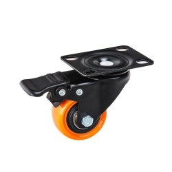 Sada 4 otočných nábytkových koleček 50 mm, 2 s brzdou, 50 kg GEKO