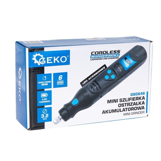 Aku mini přímá bruska a ostřička řetězů 3,6 V GEKO