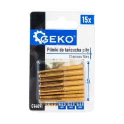 Sada diamantových pilníků na ostření řetězu pily do vrtačky, 15 ks GEKO