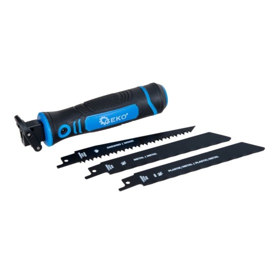 Ruční držák pilových plátků pily ocasky + 3 plátky 150 mm GEKO Ruční držák pilových plátků pily ocasky + 3 plátky 150 mm GEKO