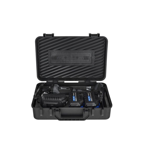Aku úhlová bruska 125 mm Brushless, 21 V, 2×4 Ah GEKO