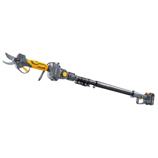 Aku nůžky na větve a jednoruční pila 21 V, násada 110–200 cm, 2×3,0 Ah POWERMAT Aku nůžky na větve a jednoruční pila 21 V, násada 110–200 cm, 2×3,0 Ah POWERMAT