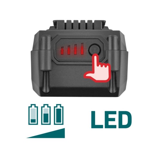 Aku fukar 20V BRUSHLESS, 4Ah baterie EXTOL INDUSTRIAL Aku fukar 20V BRUSHLESS, 4Ah baterie EXTOL INDUSTRIAL