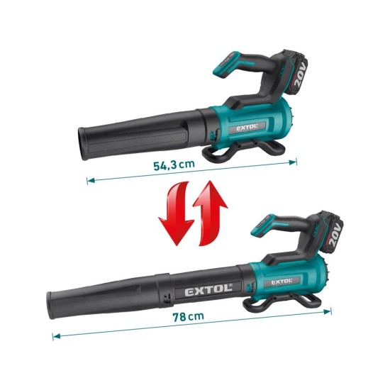 Aku fukar 20V BRUSHLESS, 4Ah baterie EXTOL INDUSTRIAL Aku fukar 20V BRUSHLESS, 4Ah baterie EXTOL INDUSTRIAL