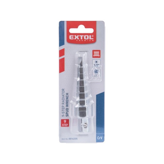 Klíč na radiátory devítistupňový, 1/2" vnější čtyřhran EXTOL PREMIUM